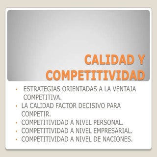 Calidad y competitividad