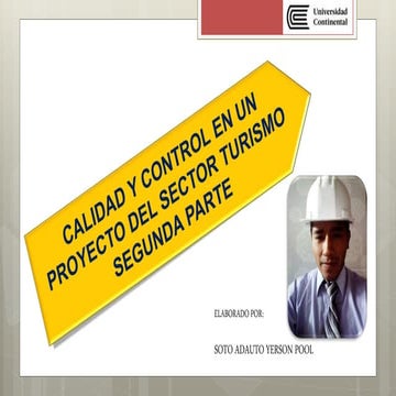 Calidad y control en proyectos de turismo   segunda parte