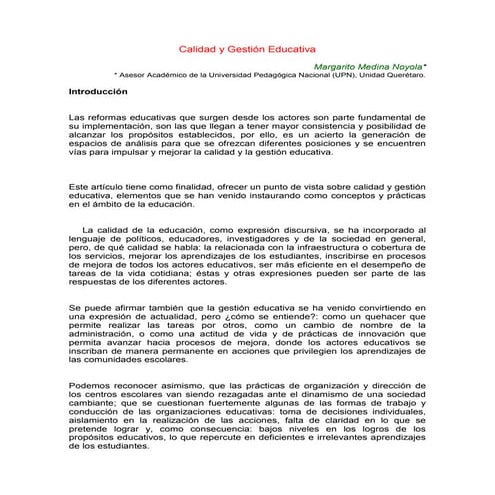 “Gestión de la calidad educativa: Clave para transformar la enseñanza ...