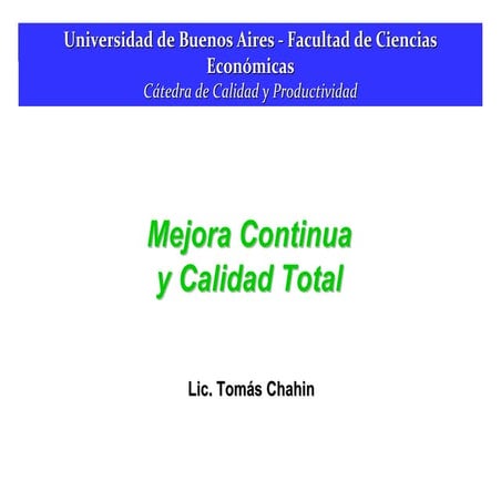 Calidad y mejora continua | PDF