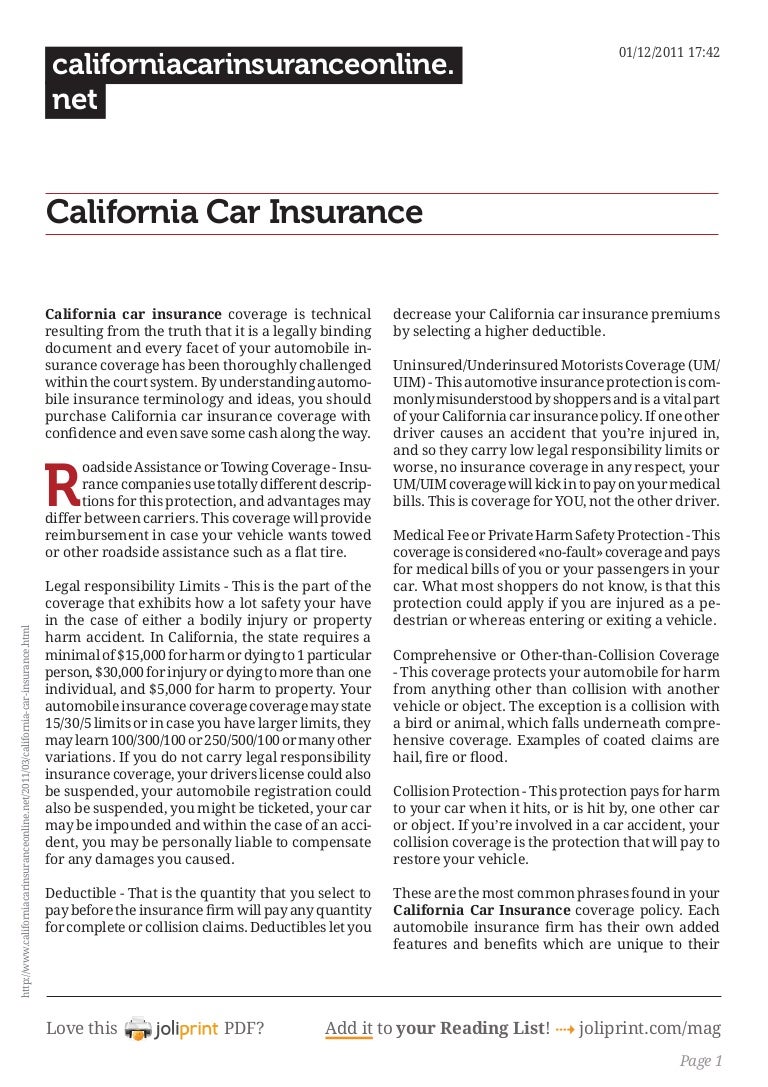 California car insurance