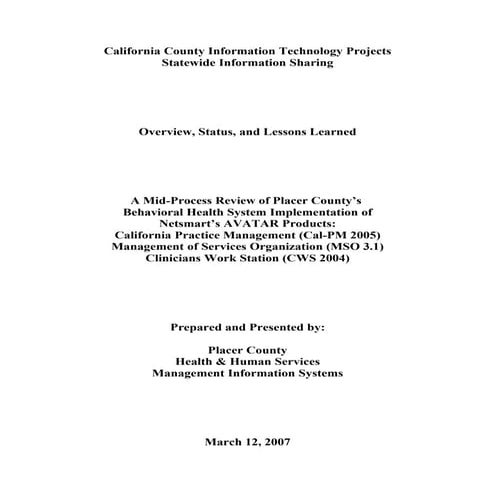 California County Information Technology Projects