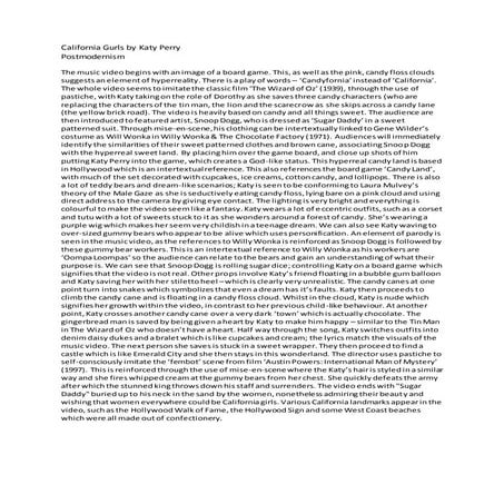 California gurls by katy perry essay