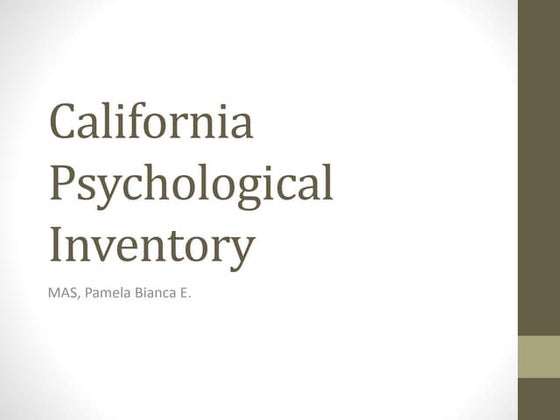 BECK YOUTH INVENTORY in psychological testing | PPT