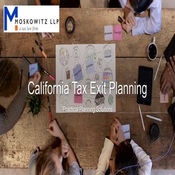 California Exit Tax Planning