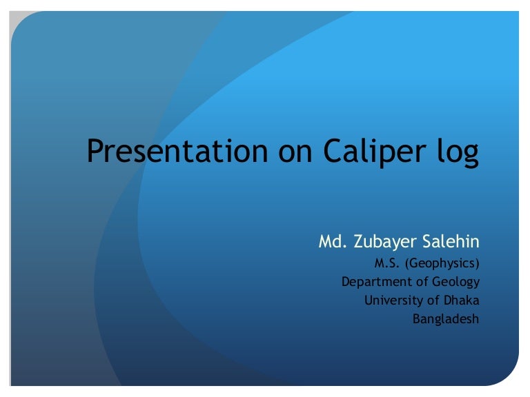 Geophysical wireline log Caliper log