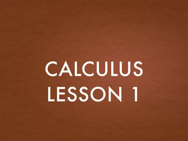 Calculus for Kids - Lesson 1