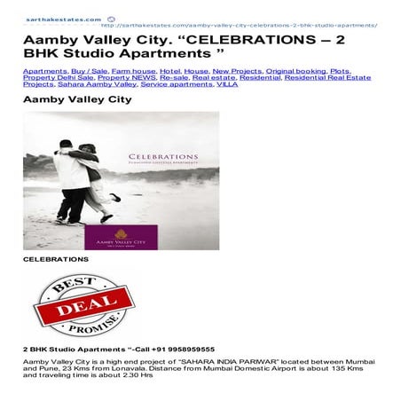 Call +919958959555 aamby valley_city_2_bhk_studio_apartments