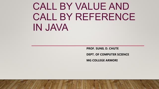 Call by value and call by reference in java