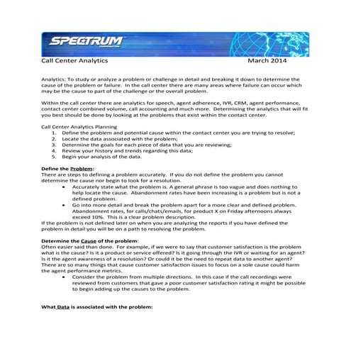 Call center analytics | DOC
