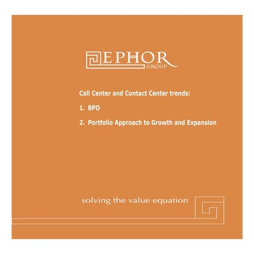 BPO Call Center, Contact Center Investment Market Landscape for M&A Corporate...