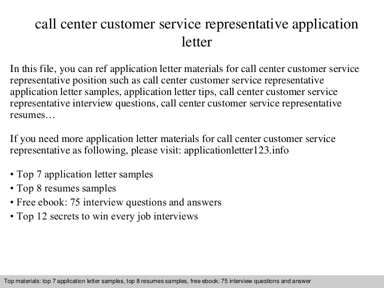 call center customer service representative application letter - Cover Letter Samples For Customer Service Representative call center customer service representative application letter - Cover Letter Samples For Customer Service Representative