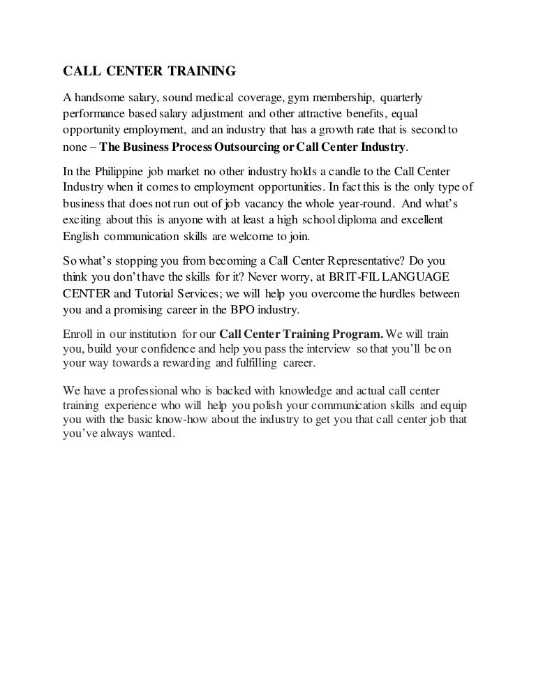 Call center training