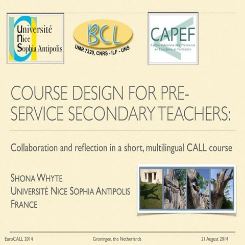 Course design for pre-service secondary teachers 