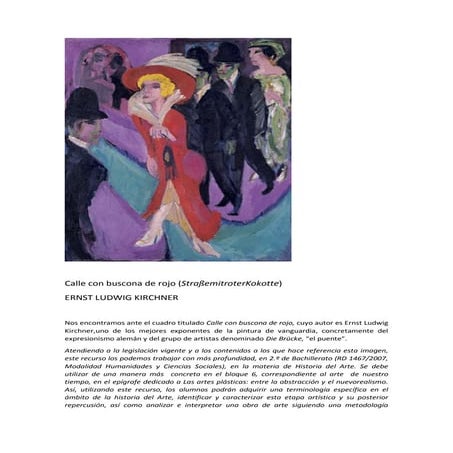 Calle con buscona de rojo. Kirchner. Práctica Realizada por Francisco Siles