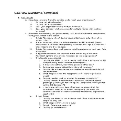 Call Flow Questions Guide (template)