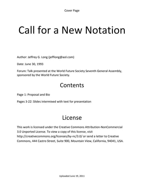Call for a new notation