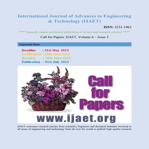 Call for paper journals 2013