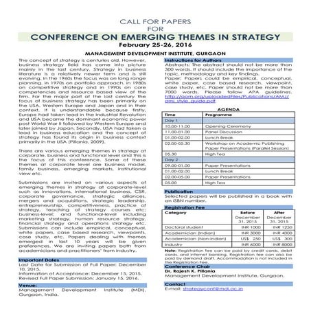 Call for papers   conference on emerging themes in strategy