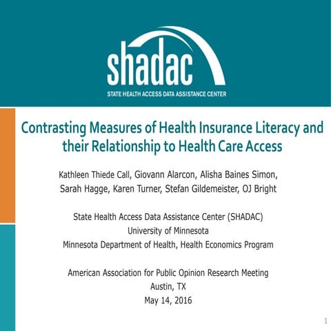Contrasting Measures of Health Insurance Literacy and their Relationship to H...