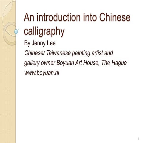 Calligraphy introduction | PPTX