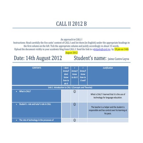 Call ii 2012 b diagnosis Jaime Castro