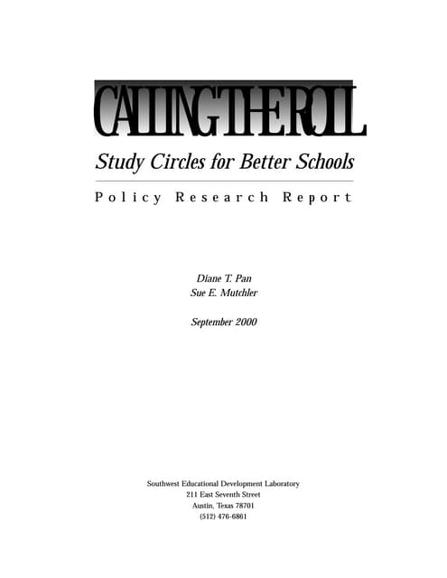 Calling the Roll: Study Circles for...