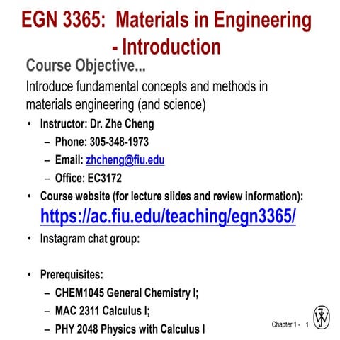 Callister chapter 1 slides materials science and engineering