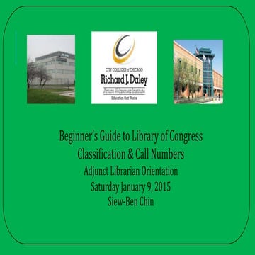 Library of Congress Classification & Call Numbers for Non-Catalogers