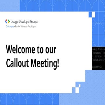 Callout Meeting Google Developer Groups on Campus