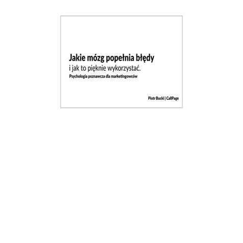 Jakie mózg popełnia błędy i jak to wykorzystać | PDF | Science