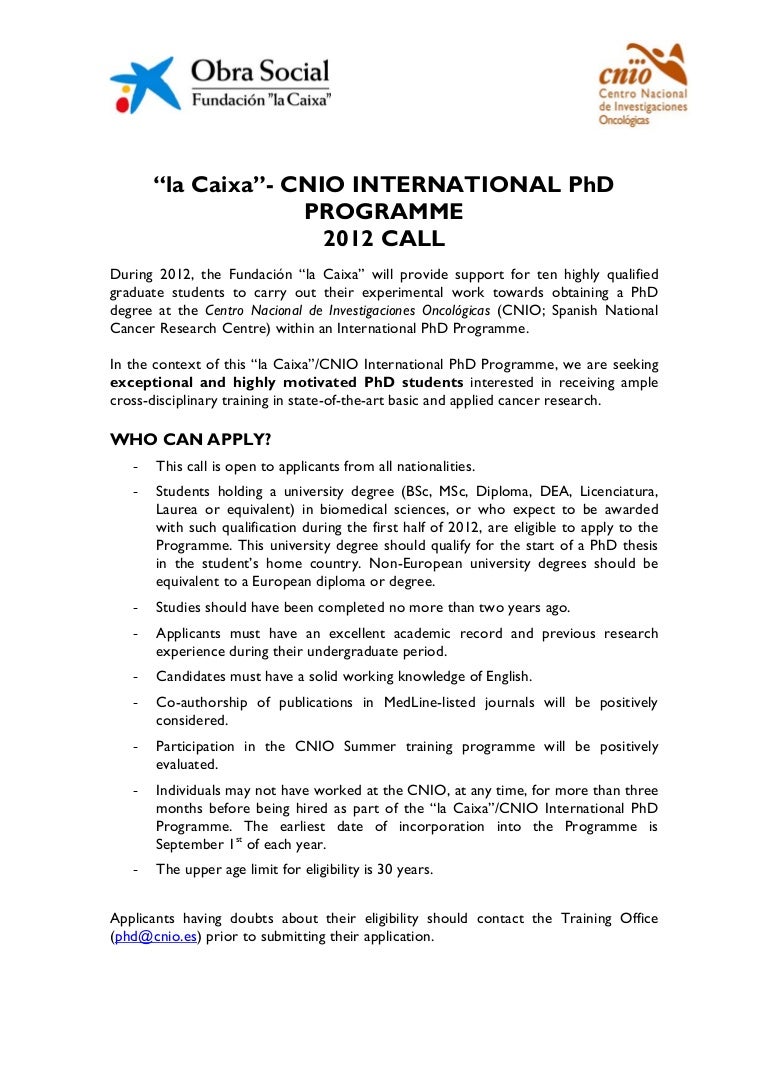 Call Ph D 2012 Call Ph D 2012