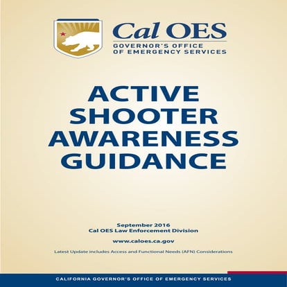 Cal OES Active Shooter Awareness Guidance (2016 update) | PDF