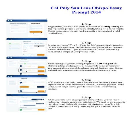 Cal Poly San Luis Obispo Essay Prompt 2014