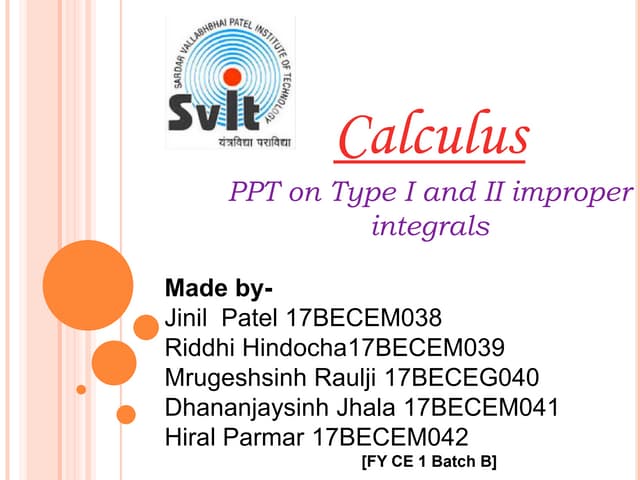 1st, 2nd kind improper integrals 