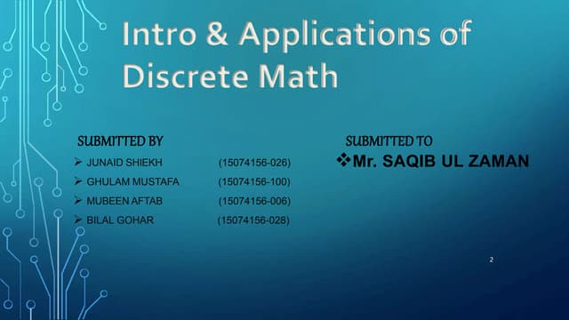 Intro & Applications of Discrete Math