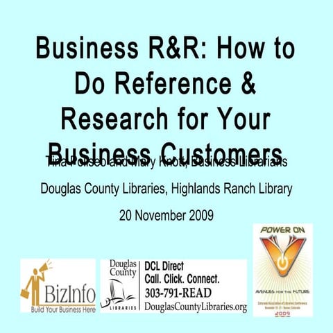 Business R & R:  How To Do Reference and Research For Your Business Customers