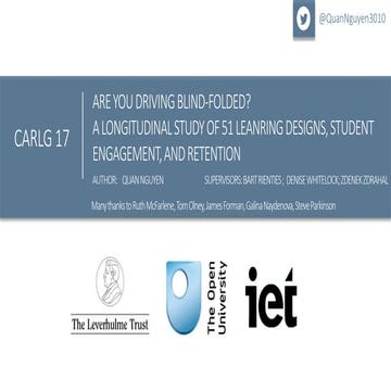 Are we driving blind-folded? A longitudinal study of learning design, engagement, and dropouts
