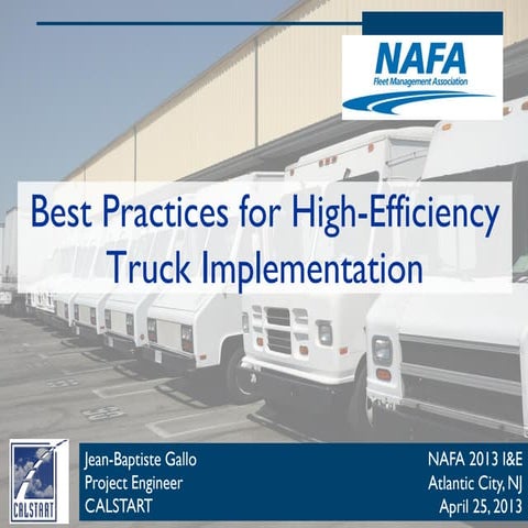 CALSTART Best practices for high-efficiency truck implementation