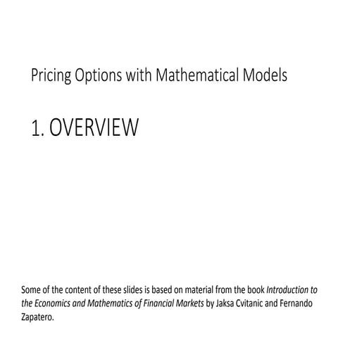Pricing options by mathematics and probability