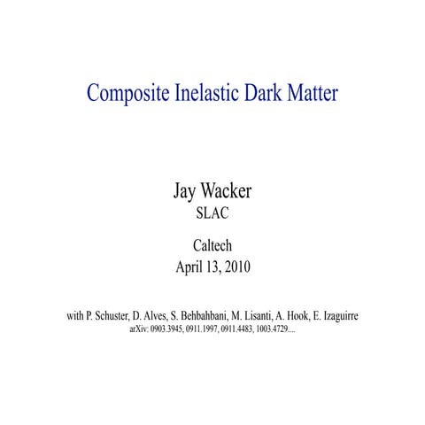 Caltech Composite Inelastic Dark Matter