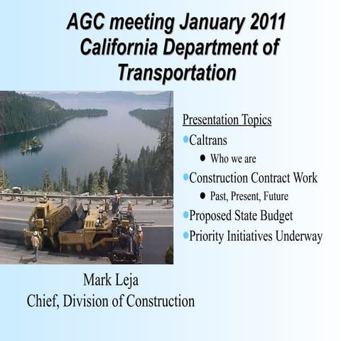 Caltrans AGC Presentation 01.2011