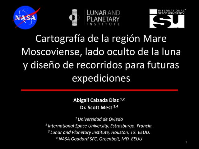 Cartografía de la región Mare Moscoviense - Conferencia Esri España 2012