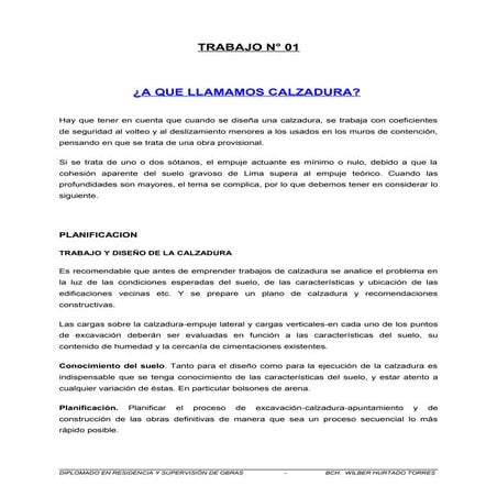 Calzaduras en edificaciones