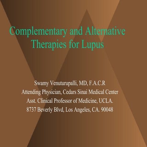 Complementary and Alternative Therapies For Lupus | PPT