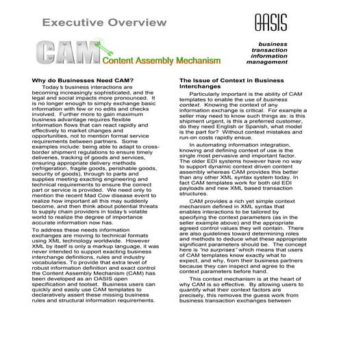 Content Assembly Mechanism Executive Overview