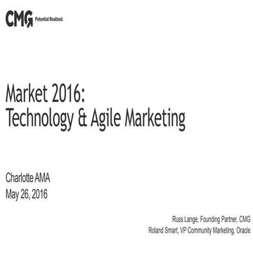 Charlotte AMA: Market 2016 Technology & Agile Marketing 