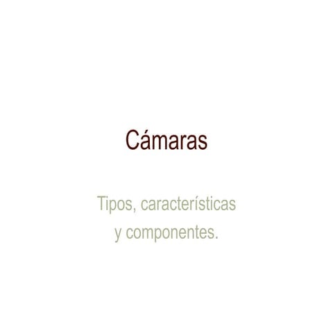 Cámaras: tipos, características y componentes.