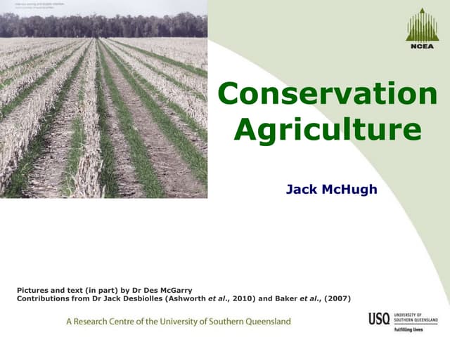 Conservation Agriculture: Fundamentals