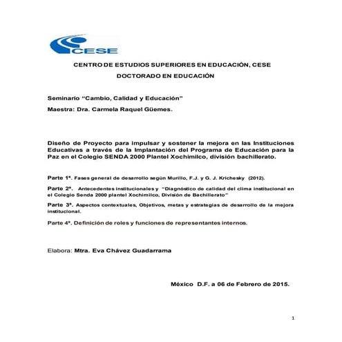 Cambio, calidad y educación tarea 6